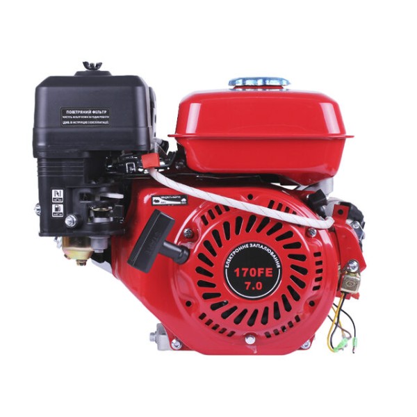 Двигатель бензиновый 170FE TT AGRO MOTO (с выходом вала под шлиц, 25 мм) с электростартером, 7 л.с.