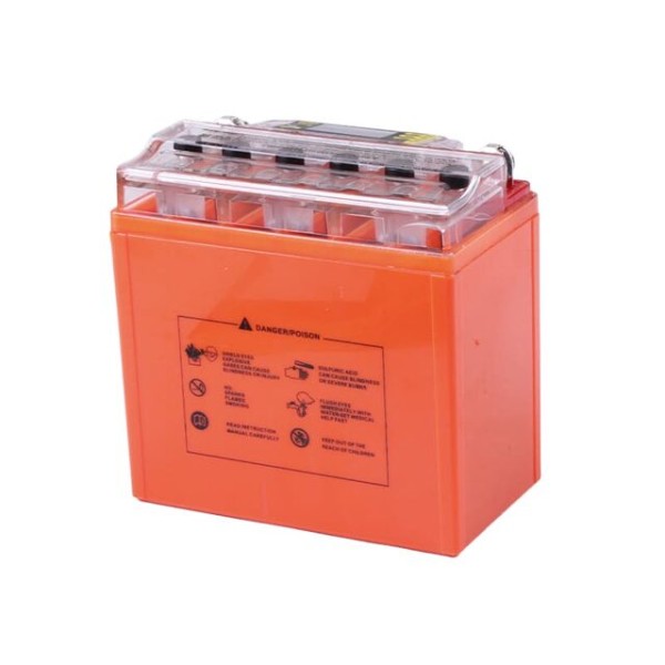 Аккумулятор гелевый TT AGRO MOTO YB9-BS 9АH, 137х76х134 мм, оранжевый, с дисплеем