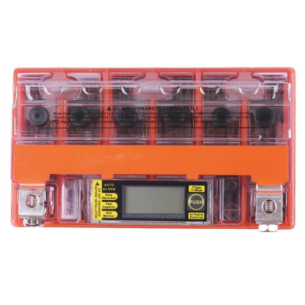 Аккумулятор гелевый TT AGRO MOTO YTX12-BS 12(10)АH, 150х87х130 мм, оранжевый, с дисплеем