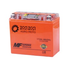 Аккумулятор гелевый TT AGRO MOTO YT20L-BS 18АH, 177х88х155 мм, оранжевый, с дисплеем