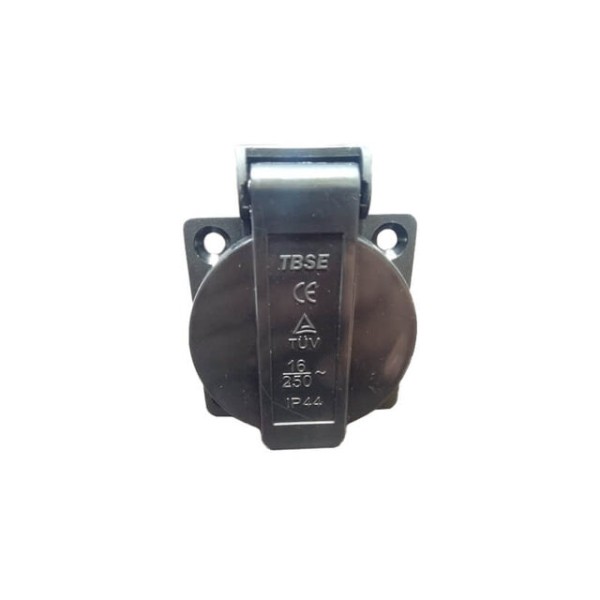 Розетка с крышкой YBX 16А-250V-IP44, цвет черный на генератор GN-2-3,5KW